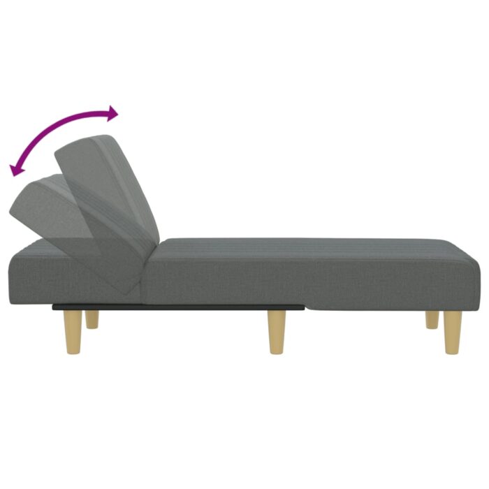 Chaise longue gris foncé tissu – Image 4