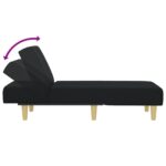 Chaise longue noir tissu – Image 4