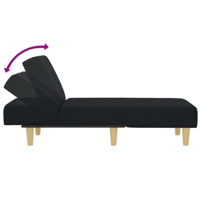 Chaise longue noir tissu – Image 4