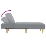 Chaise longue gris clair tissu – Image 4
