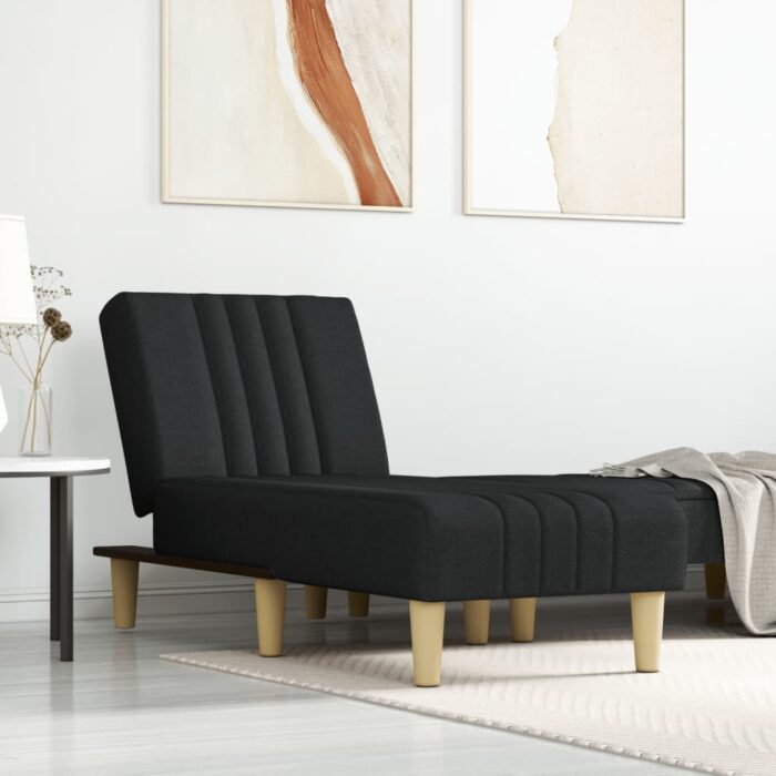 Chaise longue noir tissu – Image 1