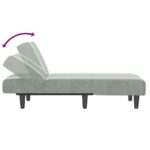 Chaise longue gris clair velours – Image 4