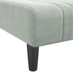 Chaise longue gris clair velours – Image 5