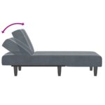 Chaise longue gris foncé velours – Image 4