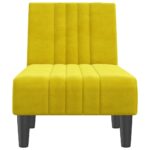 Chaise longue jaune velours – Image 2