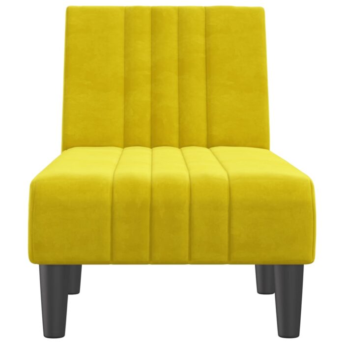Chaise longue jaune velours – Image 2