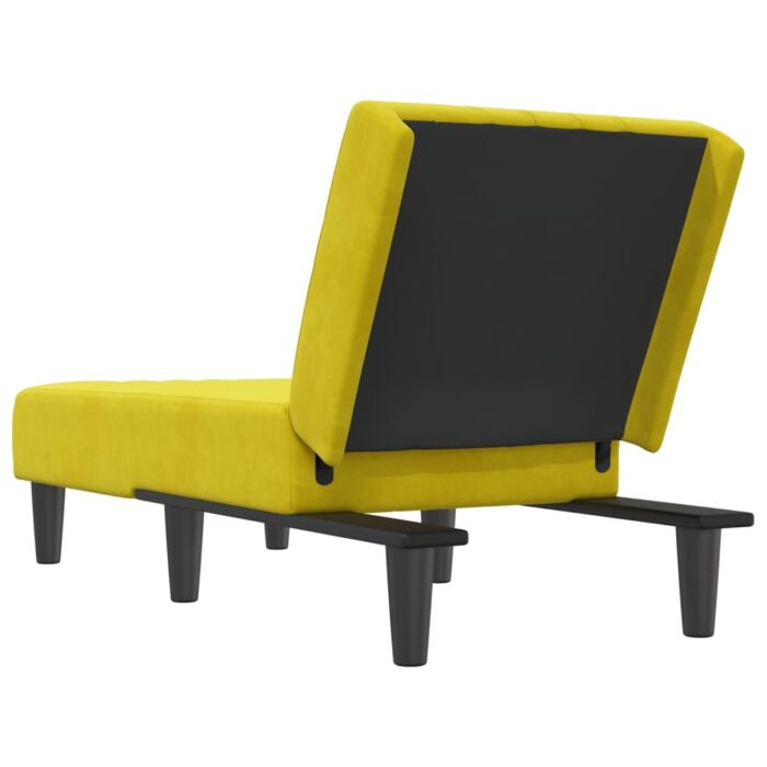 Chaise longue jaune velours – Image 3