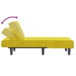Chaise longue jaune velours – Image 4