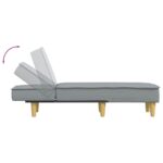 Chaise longue gris clair tissu – Image 4
