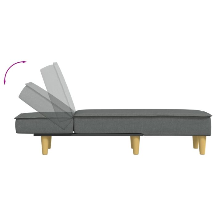 Chaise longue gris foncé tissu – Image 4