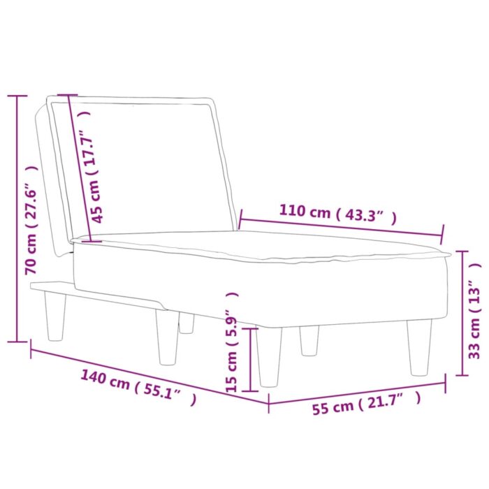 Chaise longue gris foncé tissu – Image 7