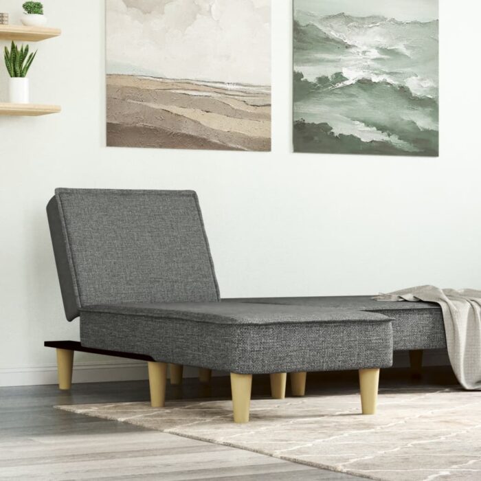 Chaise longue gris foncé tissu – Image 1
