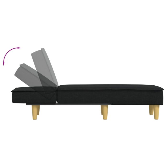 Chaise longue noir tissu – Image 4