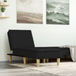 Chaise longue noir tissu