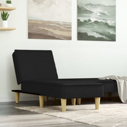 Chaise longue noir tissu