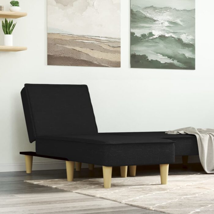 Chaise longue noir tissu – Image 1