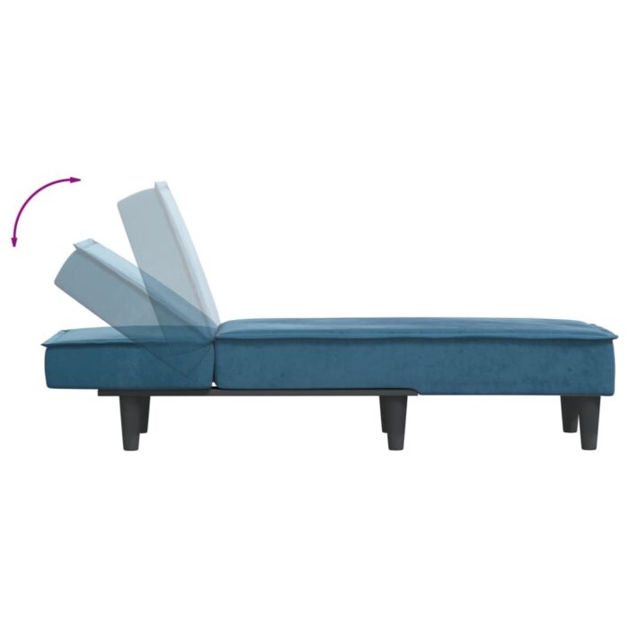 Chaise longue bleu velours – Image 4