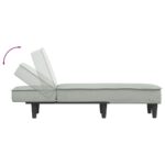 Chaise longue gris clair velours – Image 4