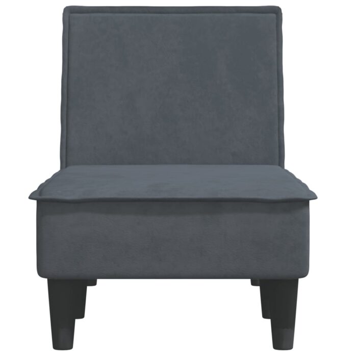 Chaise longue gris foncé velours – Image 2