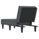 Chaise longue gris foncé velours – Image 3