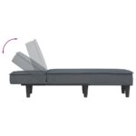 Chaise longue gris foncé velours – Image 4