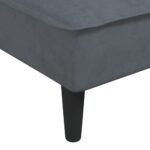 Chaise longue gris foncé velours – Image 5