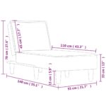 Chaise longue gris foncé velours – Image 7