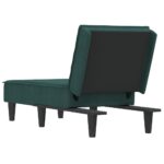 Chaise longue vert foncé velours – Image 3