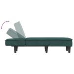 Chaise longue vert foncé velours – Image 4