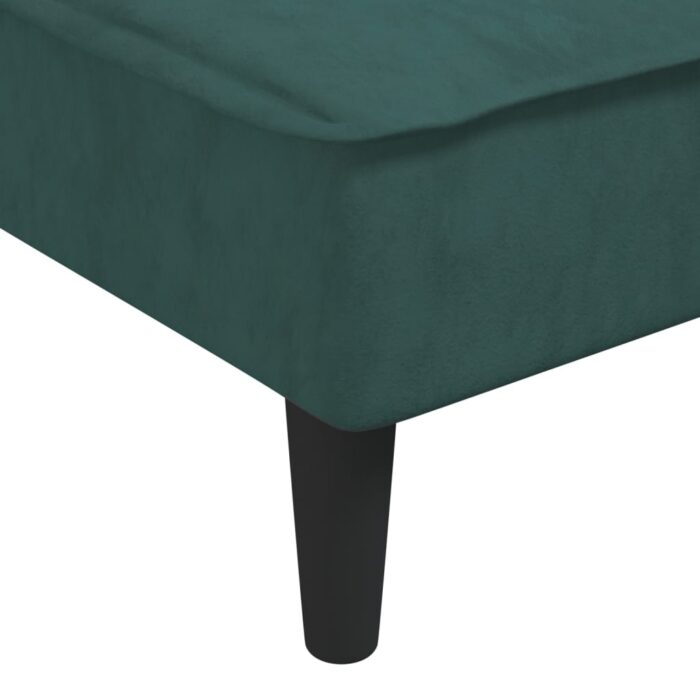 Chaise longue vert foncé velours – Image 5