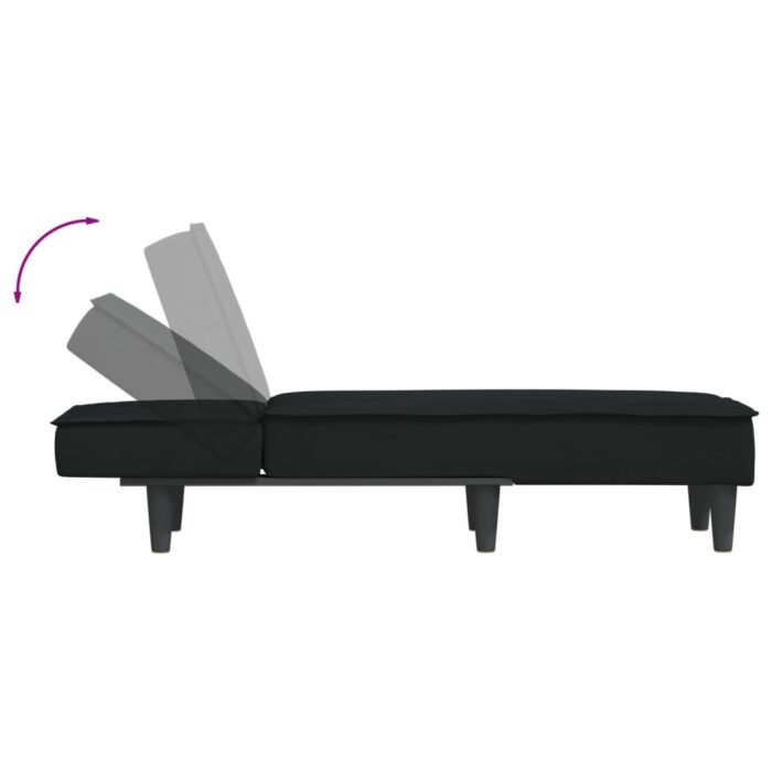 Chaise longue noir velours – Image 4
