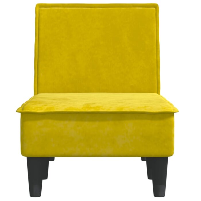 Chaise longue jaune velours – Image 2