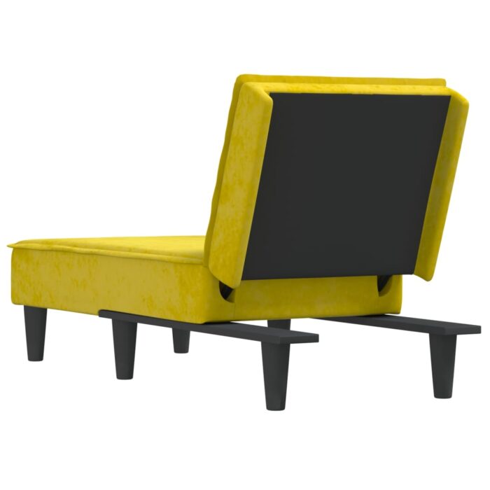 Chaise longue jaune velours – Image 3