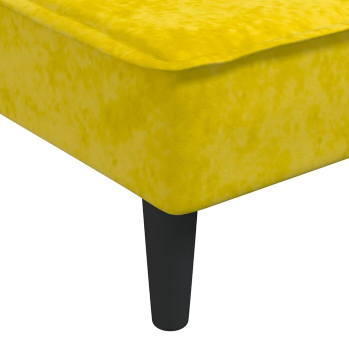 Chaise longue jaune velours – Image 5
