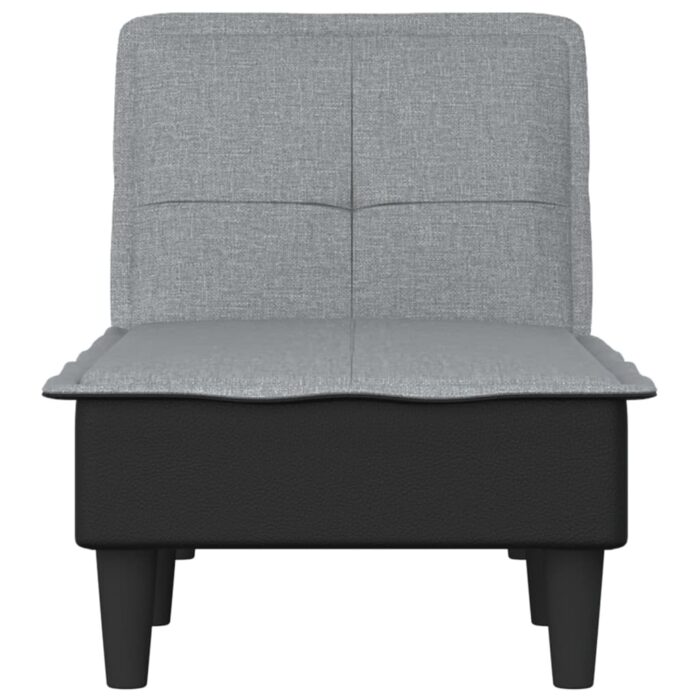 Chaise longue gris clair tissu – Image 2