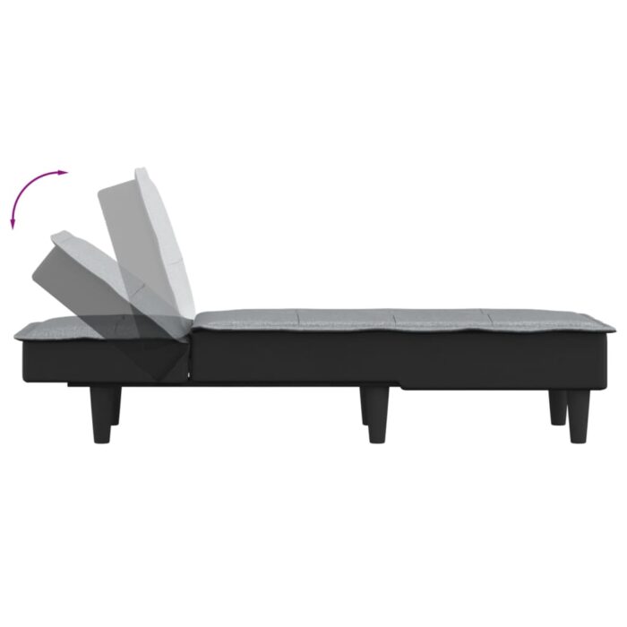 Chaise longue gris clair tissu – Image 4