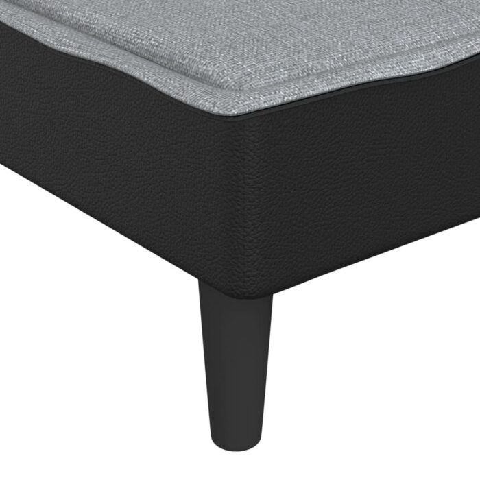 Chaise longue gris clair tissu – Image 5