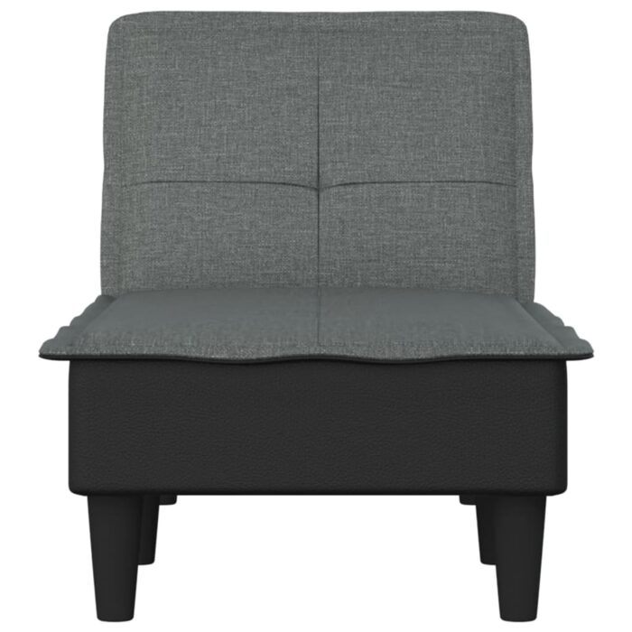 Chaise longue gris foncé tissu – Image 2