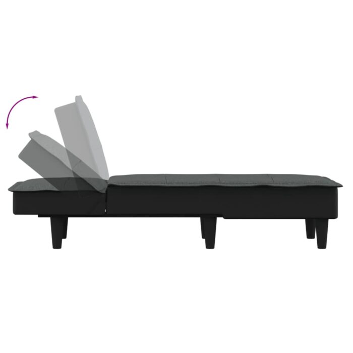 Chaise longue gris foncé tissu – Image 4