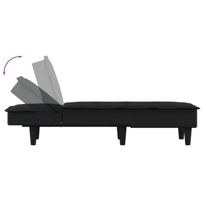 Chaise longue noir tissu – Image 4