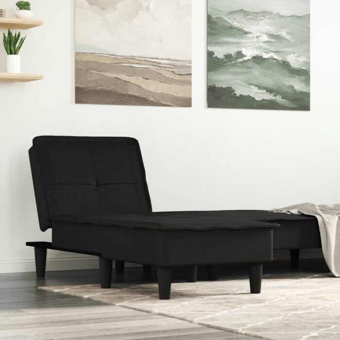 Chaise longue noir tissu – Image 1