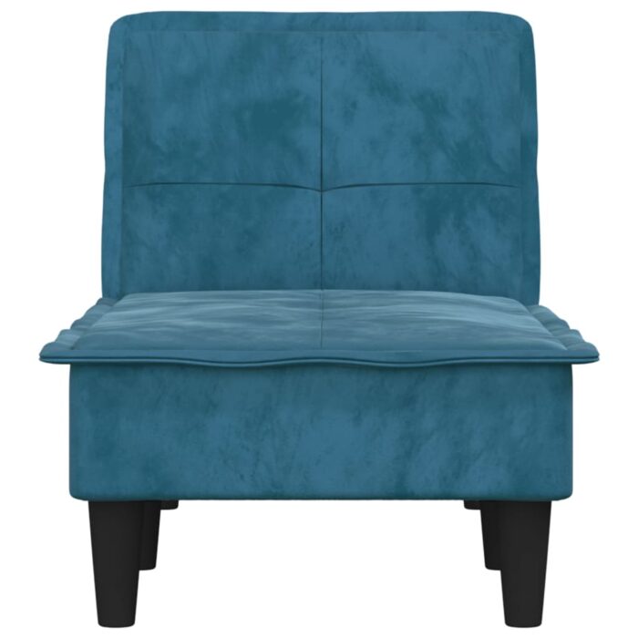 Chaise longue bleu velours – Image 2