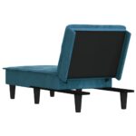 Chaise longue bleu velours – Image 3