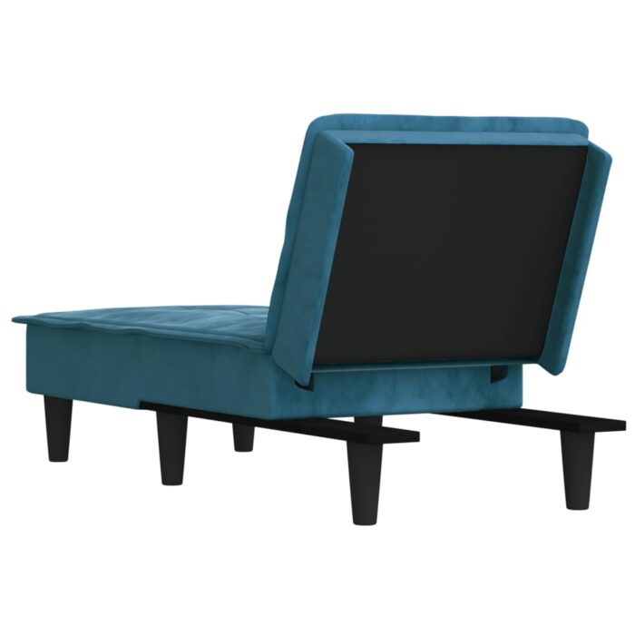 Chaise longue bleu velours – Image 3