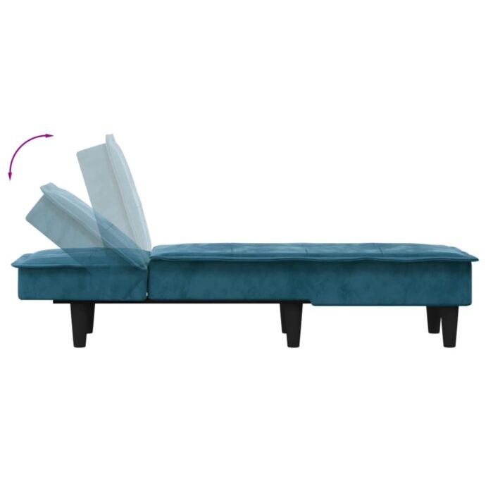Chaise longue bleu velours – Image 4