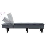 Chaise longue gris foncé velours – Image 4