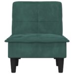 Chaise longue vert foncé velours – Image 2