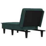 Chaise longue vert foncé velours – Image 3