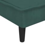 Chaise longue vert foncé velours – Image 5