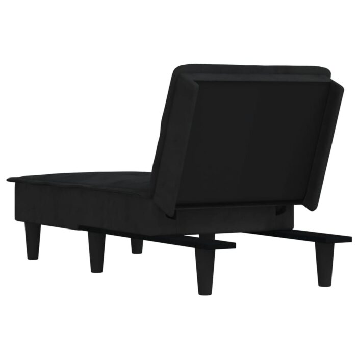 Chaise longue noir velours – Image 3